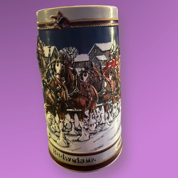 1989 Vintage Budweiser Beer Stein Anheuser-Busch Clydesdales Ceramarte Retro - Picture 7 of 11